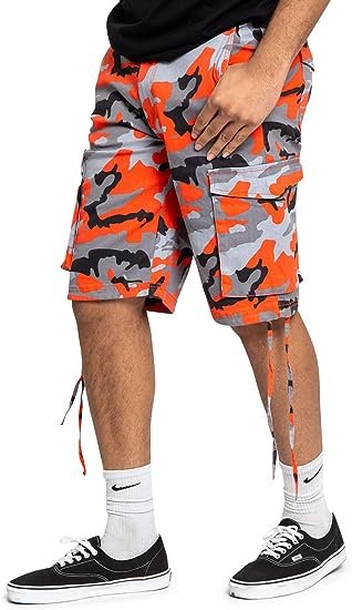 Men's Belted Ripstop Twill Camo Cargo Short