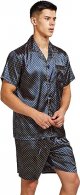 Men's Short Sleeve Satin Pajama Set with Shorts