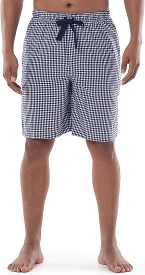 Men's Plaid Print Relaxed Drawstring Sleep Shorts