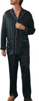 Men's Silk Pajamas Set Long Sleeve 2PC Button-Down PJ Set