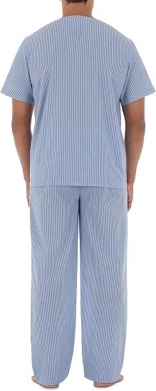 Men's Short Sleeve Top and Long Pants Pajama Set